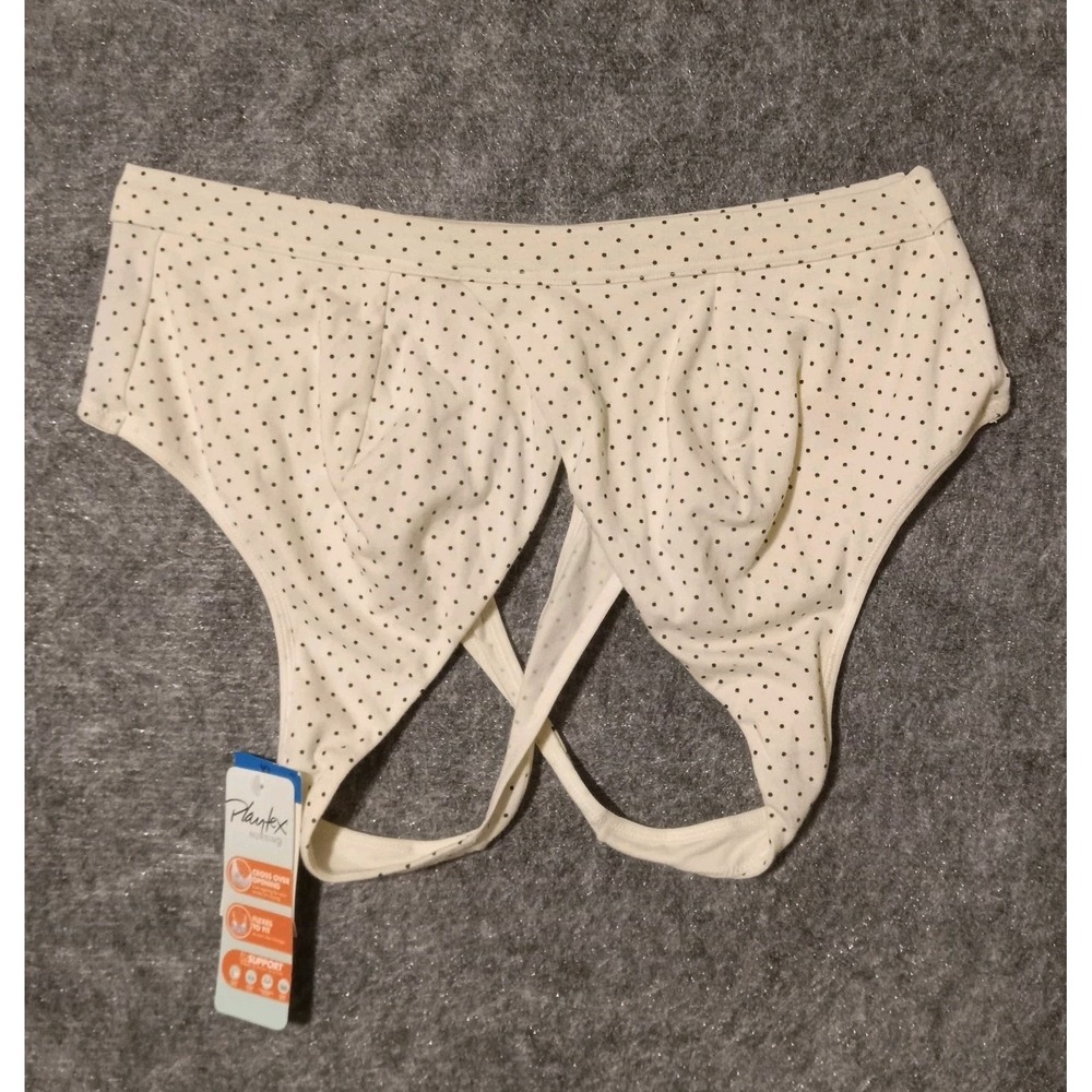 Playtex Nursing Sleep Bra Womens XL Cream Polka Dot Crossover US4960